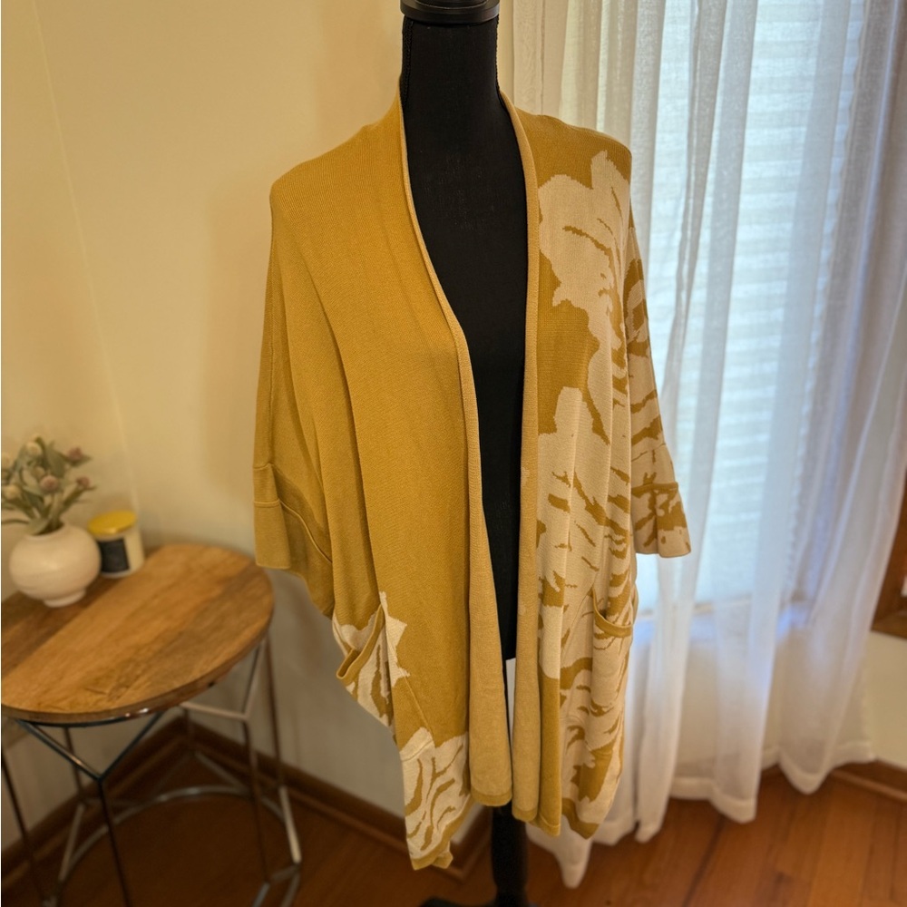 MarlaWynne Mustard and Cream Knit Cardigan